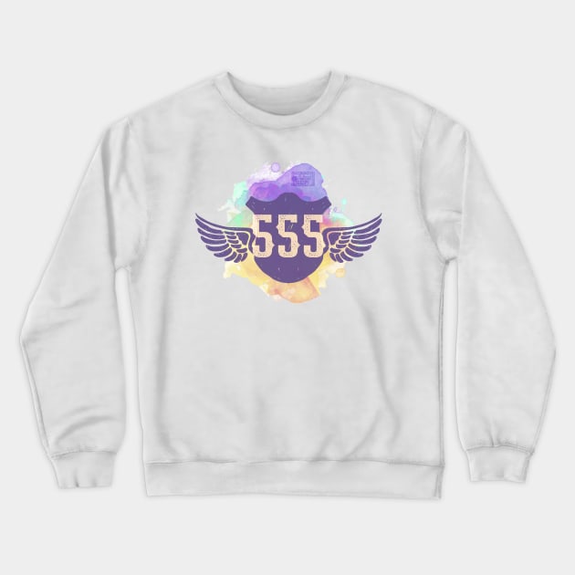 555 ANGEL WINGS PROTECTED UNIVERSE REPEATING NUMBERS Crewneck Sweatshirt by porcodiseno